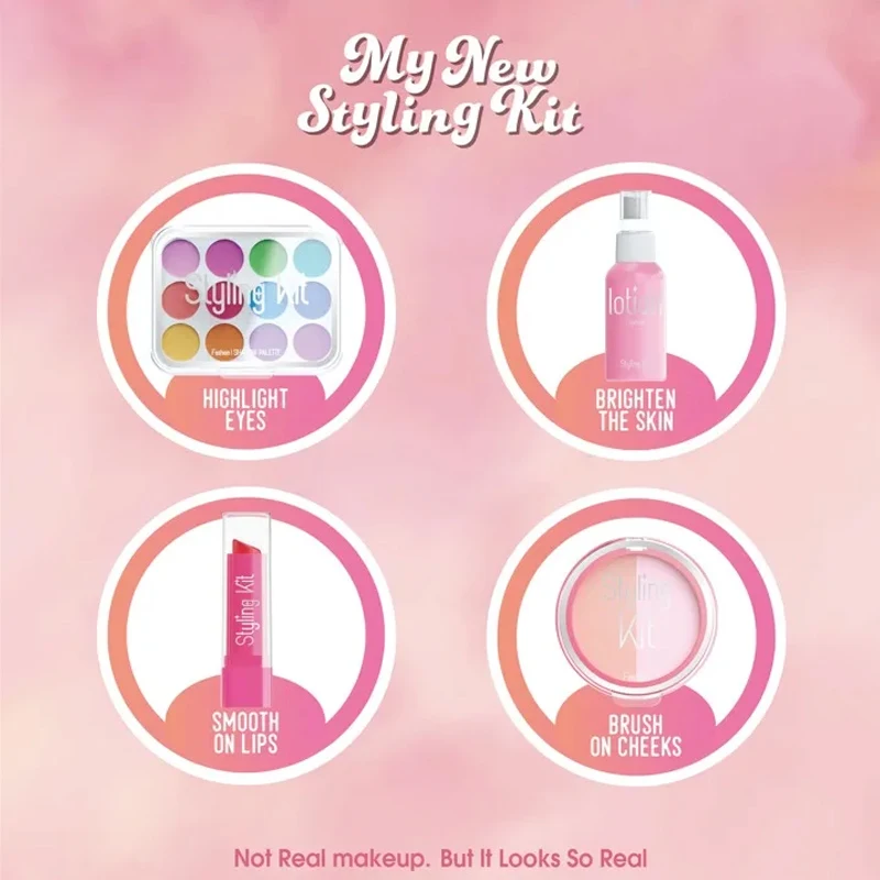 Non-toxic Girl Makeup Toy Set Children's Pretend House Simulation Cosmetics Toys with Eyeshadow Palette Lipstick Applicator makeup toy,princess pretend toys,cosmetics set,play house toys