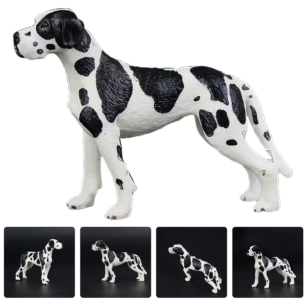 

2Pcs Solid Dog Adornment Desktop Dog Ornament Spotted Dog Model Indoor Animal Model Children Gift