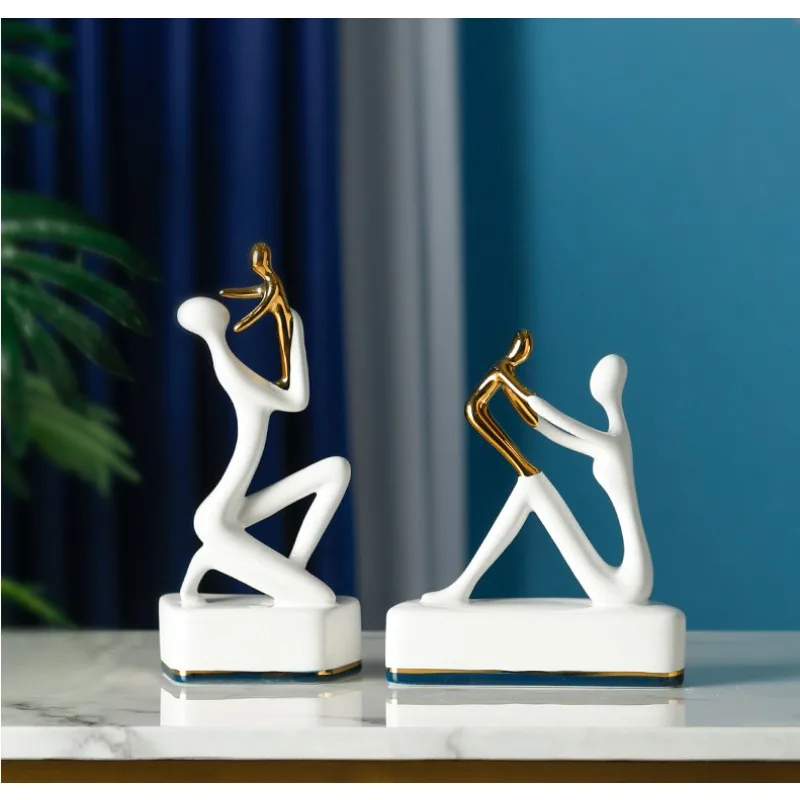 

Modern Minimalist and Fashionable Ceramic Parent-child Character Creative Ornaments, Living Room and Office Decorations