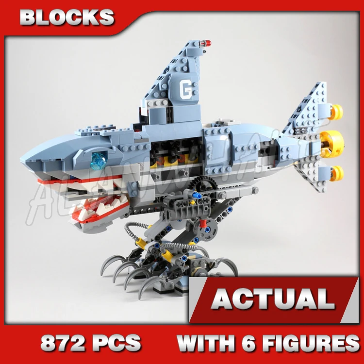 

872pcs Shinobi Garmadon Shark Mech attack Snapping Jaws Hot Dog Stand 10799 Building Block Sets Compatible With Model