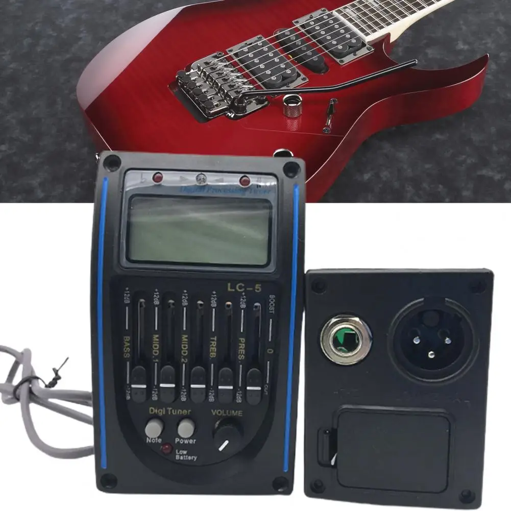 

Acoustic Guitar Pickup Professional Guitar Pickup Compact Volume Control Sturdy Clear Screen Active Guitar Pickup