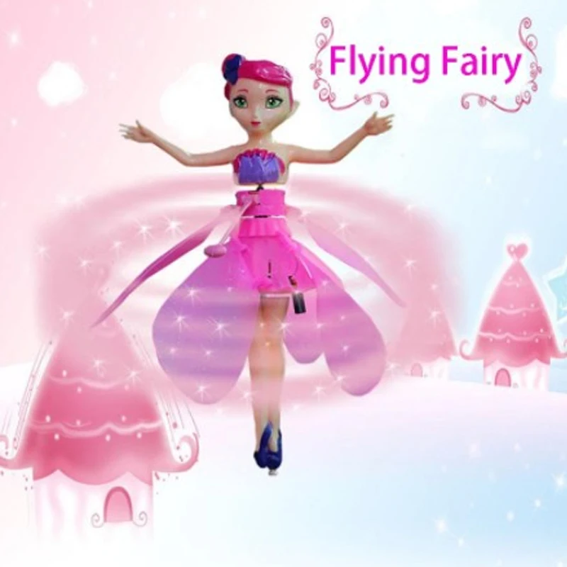 Flying Fairy Princess Doll Mini Drone Palm Sensor Floating Doll Kids Infrared Induction RC Helicopter Flying Toys Girl Gifts