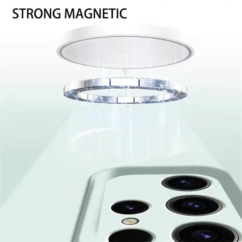 Luxury Magnetic Liquid Silicone Case - Soft Skin Fluffy Protective Cover