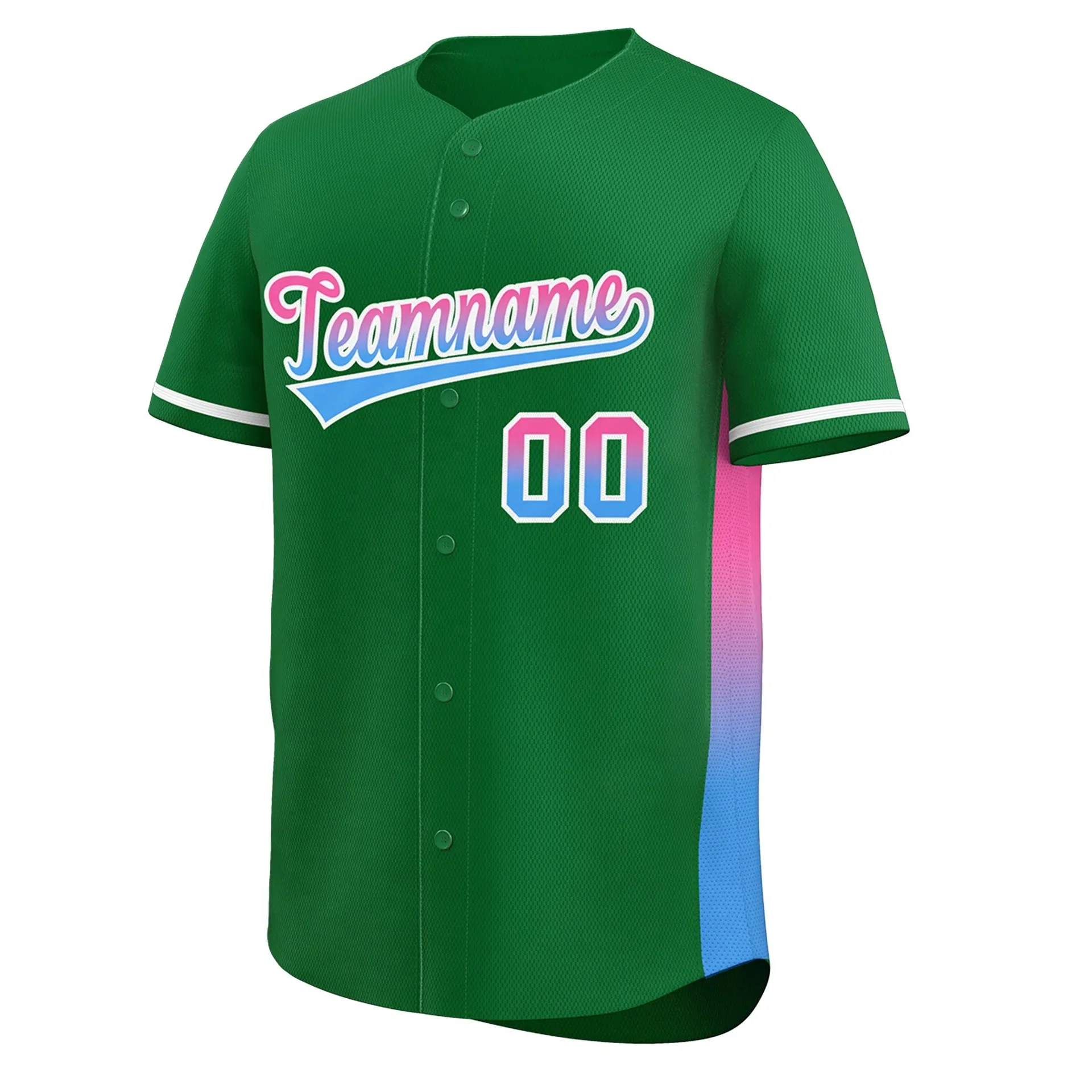High Quality Gradient Baseball Jersey Button down Sportswear Personalized Sewn Number Baseball Shirt Polyester Fiber