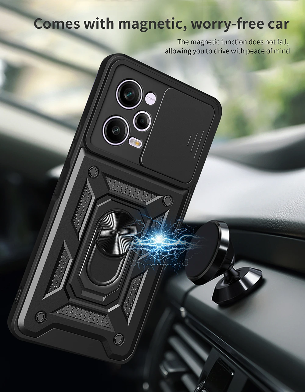 Shockproof Armor Magnetic Case For Poco F6 F5 F4 GT F3 X5 Pro X4 GT X3 NFC Coque For Poco M5S M4 M3 Pro C40 Holder Phone Cover Sf954f7a35c144e83b5d9ea096356c5adn