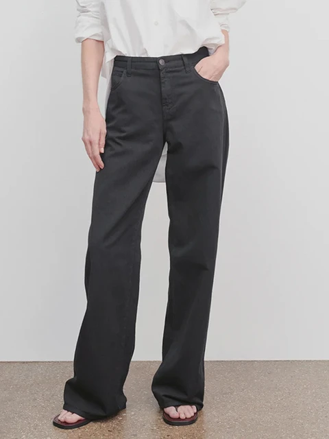 Fashion Solid Color Women High Waist Wide Leg Pants Slim Office