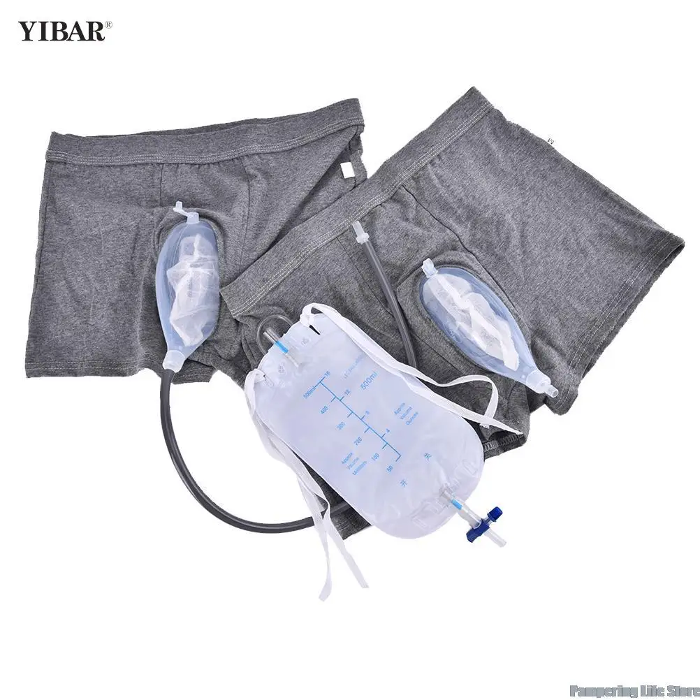 Shorts Urinal Bag 1 Set PVC Urine Funnel Pee Holder Collector With Catheter For Old Men Feminine Hygiene Health Care urine bag,disposable urine bag