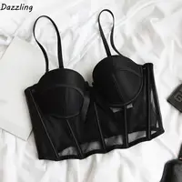 Spicy Girl Style Thin Fishbone Vest Bras Bowknot Seamless Underwear for Women Transparent Close-fitting Push Up Bra Party