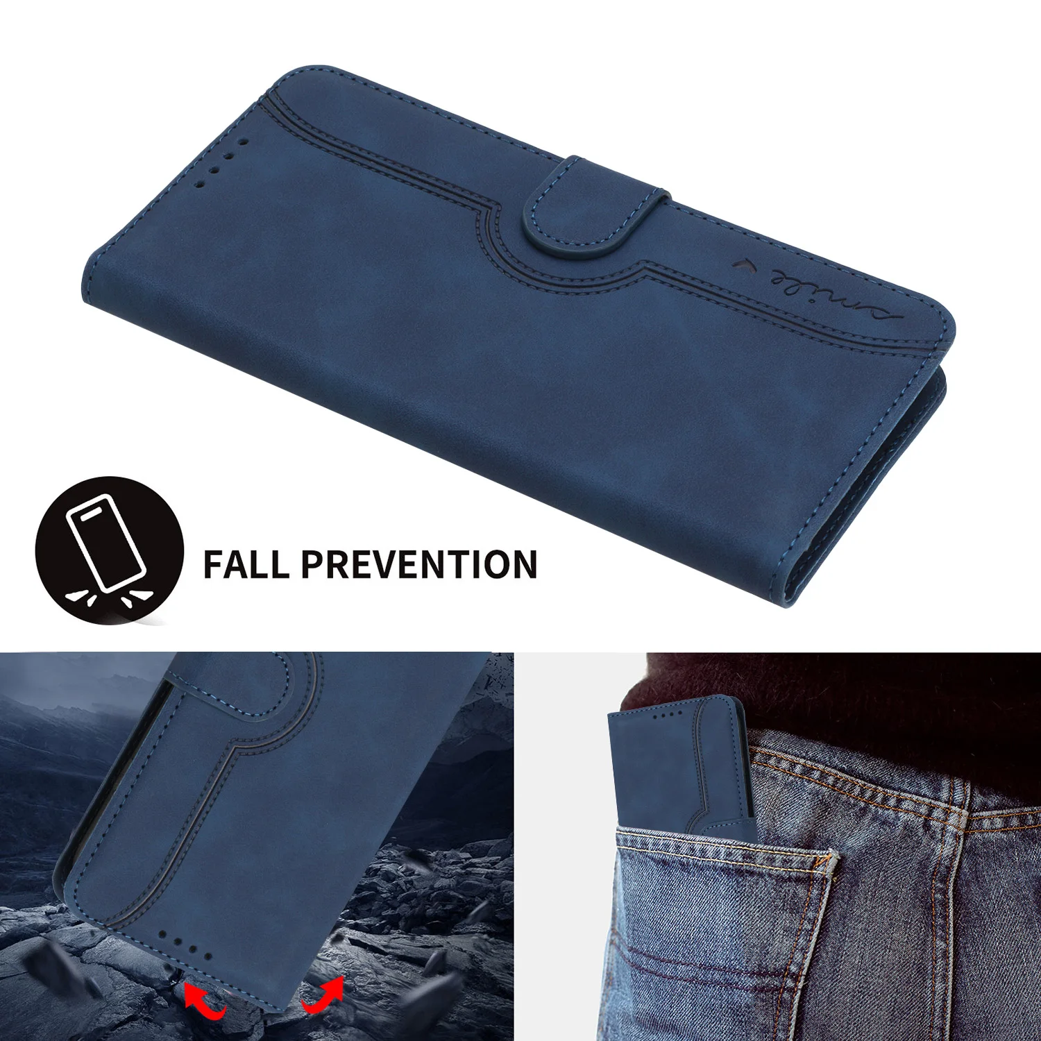 Premium Flip Leather Wallet Case with Magnetic Stand and Protective Shell Cover