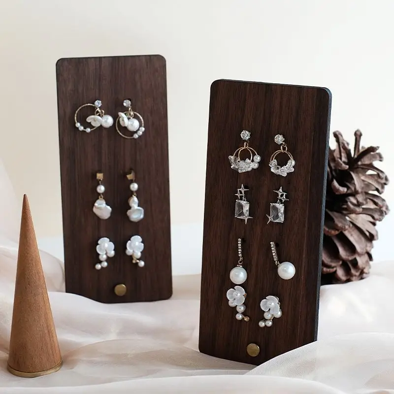 

1/3/4PCS Wood Earring Ear Studs Holder Jewelry Display Rack Mini L Shape Ear Stud Show Rack For Store Prop