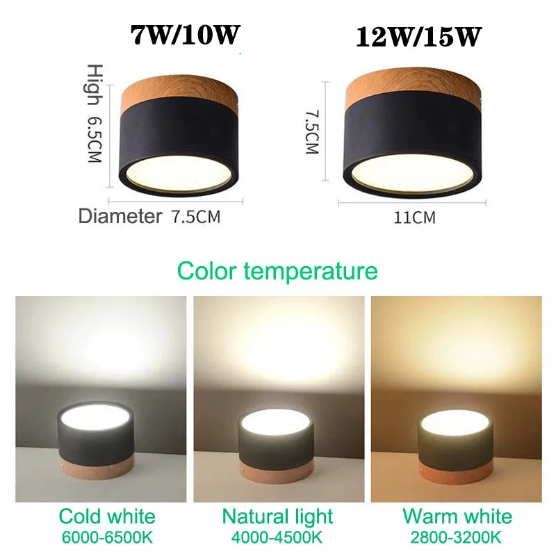 LED Ceiling Light Macaroon Dimmable 7W 10W 12W 15W Three-color