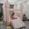 Small Inflatable Bounce House for Toddlers 1-3 Kids Pink Castle Party Theme Bounce House with Durable Safe Sewn Indoor Outdoor 1