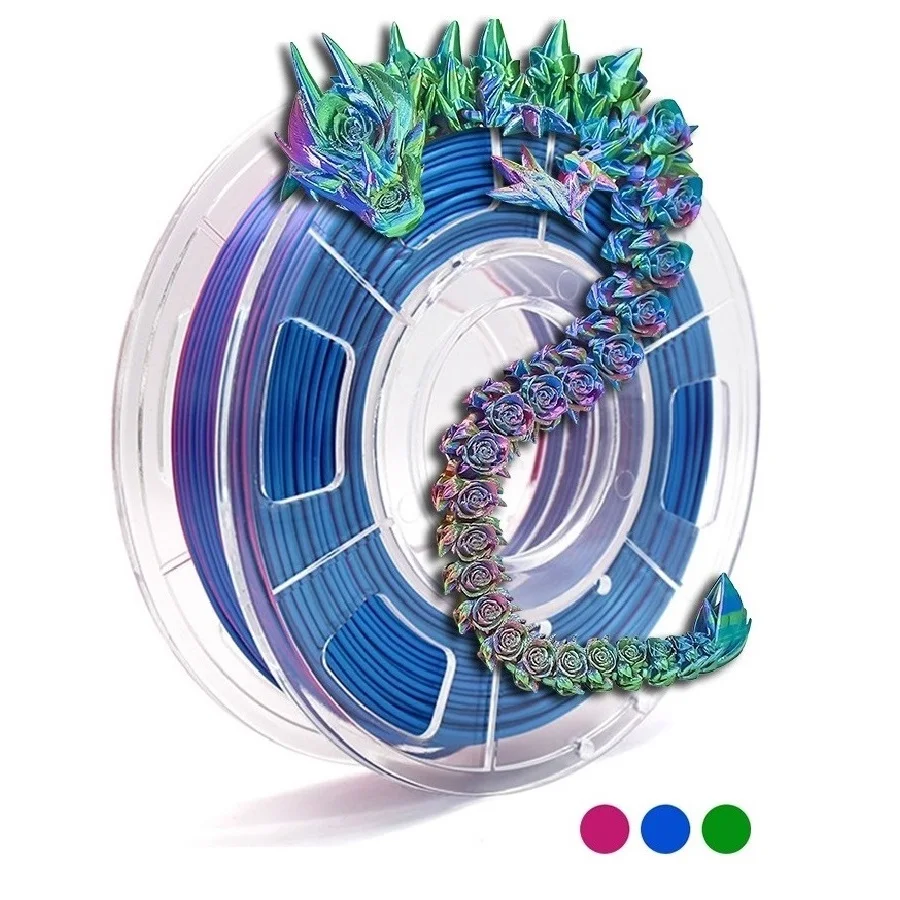 3D Printer Tricolor Filament Silk PLA 1.75mm Silk Filaments 1kg 500g 250g 3D Printing Plastic Material Filament 3Colour