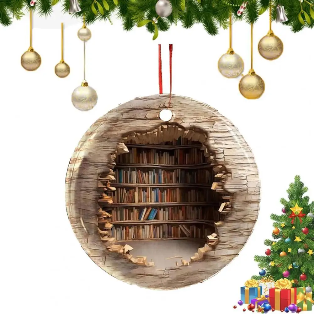 

Eye-catching Pendant Exquisite 3d Bookshelf Pendant Creative Hanging Ornament for Holiday Home Decoration Hanging Pendant