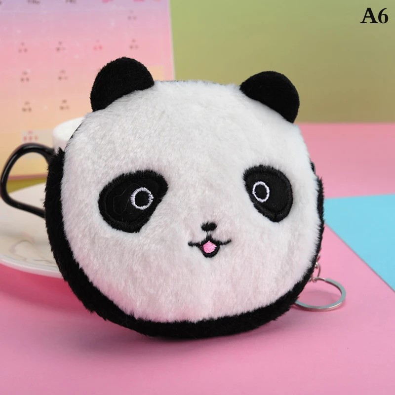 Coin Purse Cute plush panda animal zipper USB wired headset mini bag key bag 1PC coin purse,coin wallet,plush coin purse,change bag