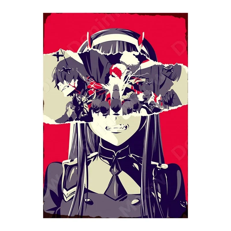 DARLING In The FRANXX-Vintage Metal Tin Sign, ZERO TWO, Home Room