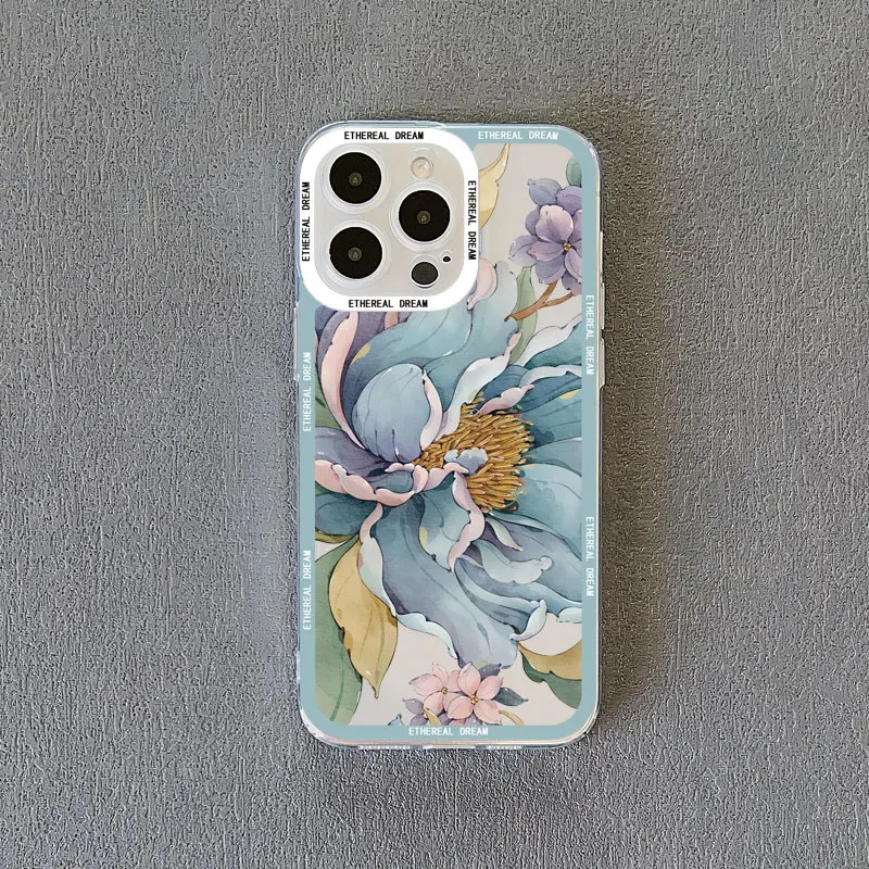 Vintage elegante rosa Pfingstrose Blume klare Handy hülle für iPhone 13 Pro Max 15 11 12 14 Pro Max 15 14 7 8 plus x xr xs Rückseite – Detail 7