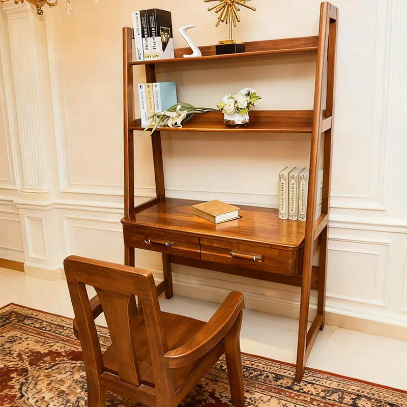 침실이나 공부방용 책장이 있는 학생용 가정용 컴퓨터 책상