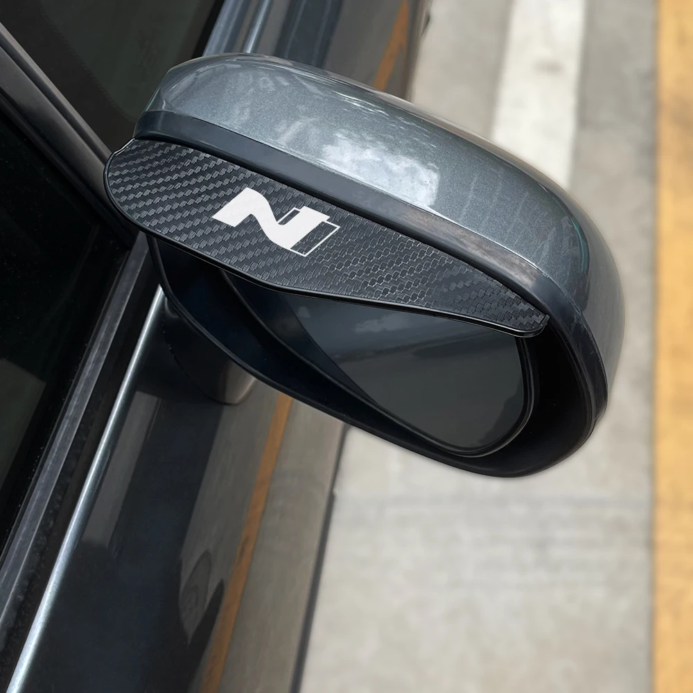 현대 i30n i20 veloster kona nline tucson sonata n elantra 부드러운 고무 백미러 비 눈썹 스타일링 액세서리