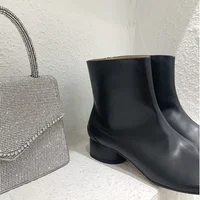 Luxury Design Fashion Split Toe Shoes 2025 Autumn Winter New Ankle Boots Genuine Leather Low Heels Women's Boots - Image 6