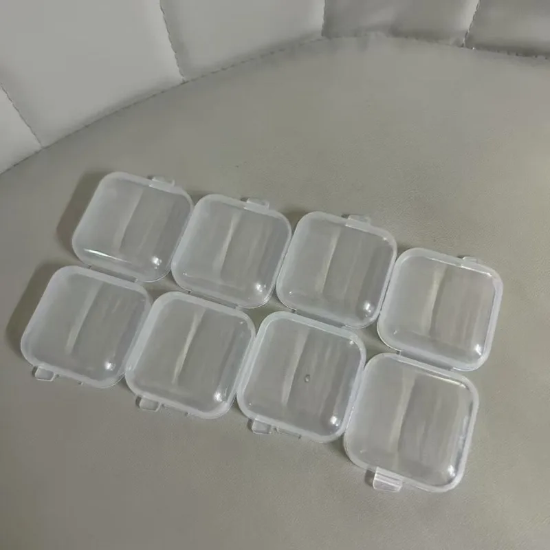 2/4/6PCS Simple plastic transparent mini dustproof jewelry accessories storage box earring necklace bracelet small items 5