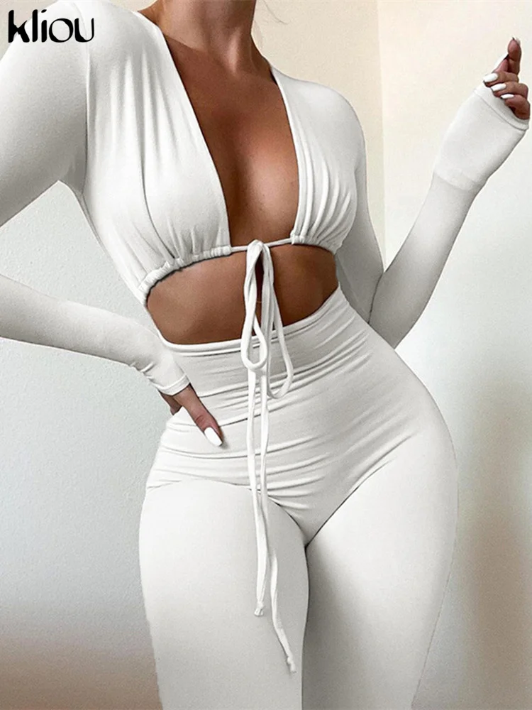 Sexy One Piece Jumpsuit Women  Drawstring One Piece Jumpsuit - Solid  Jumpsuit Waist - Aliexpress