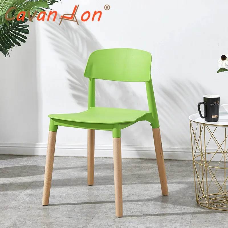 Modern Salon Wooden Dining Chair Nordic Plastic Dining Room Chair Cafe Conference Minimalist Sillas Para Comedor Furniture