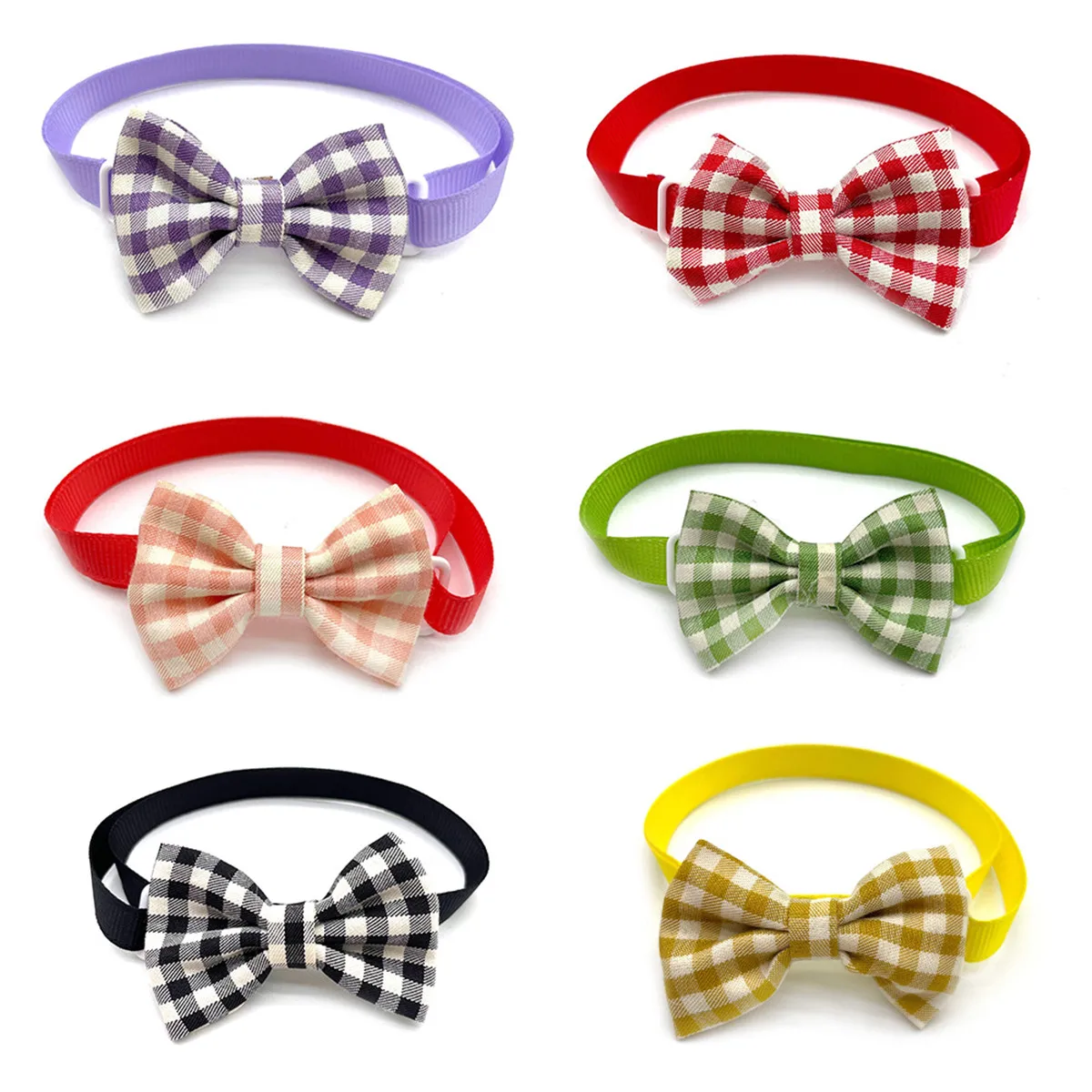 30/50Pcs Small Dog Bow Tie Pet Dog Lattice Style Collar Cat Bowtie Neckties Dog Grooming Accessories oimg gentleman pet tie bowtie dog cat decorative collar bowtie small dogs festival party british collar teddy pomeranian bichon