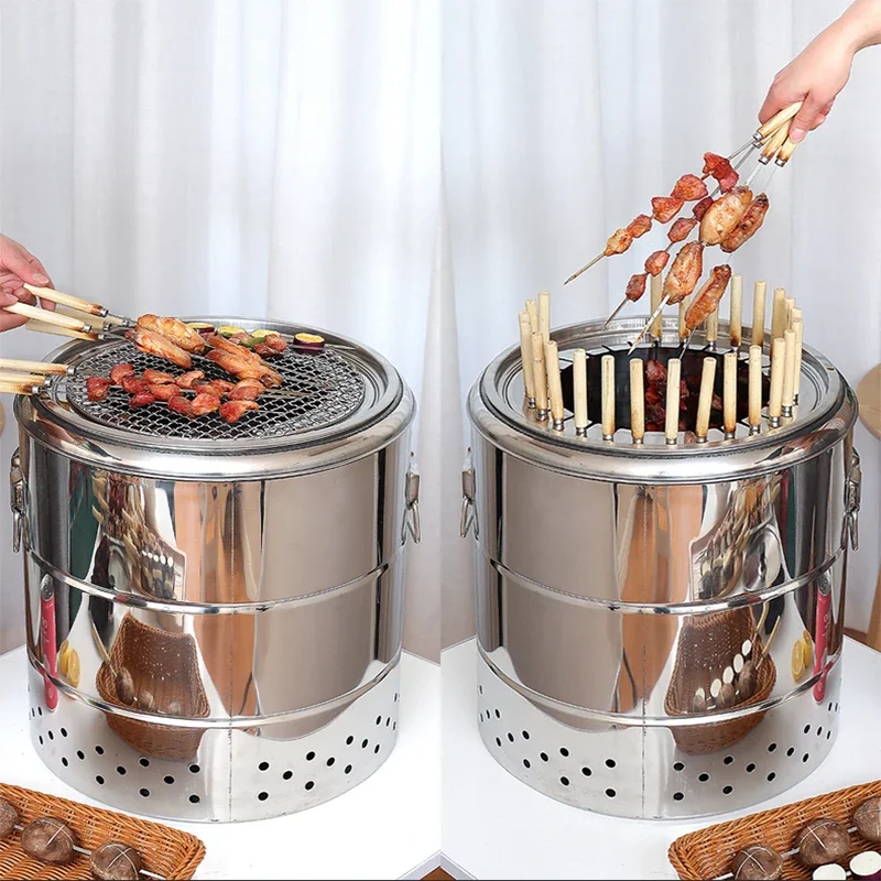 s Outdoor Used Grill Set Best Quality Promotional Kebab Skewer Machine Rollover Free Stereoscopic Parrilla Kamado