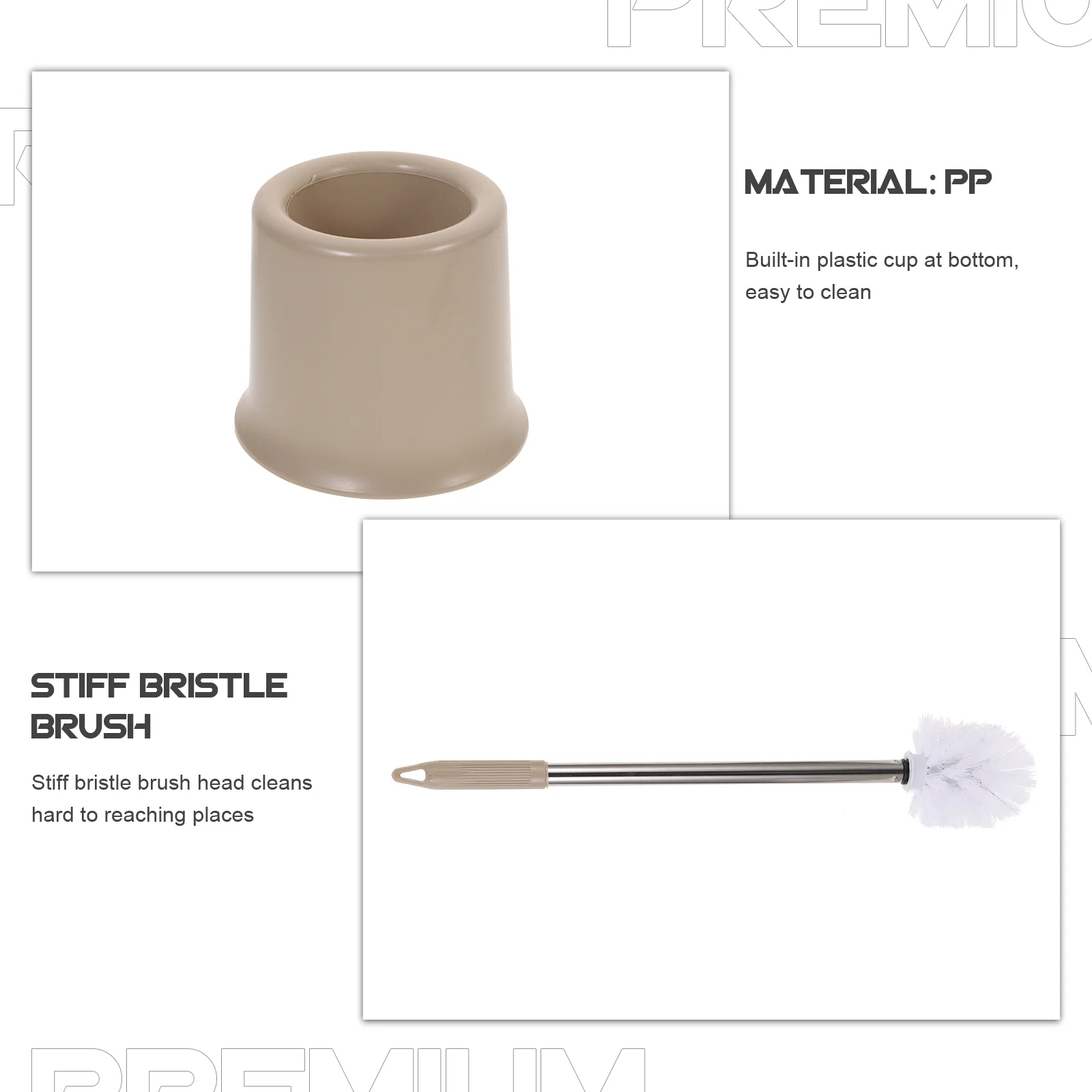 Stainless Steel Long Handle Toilet Brush Scrub Brushes Bathroom Cleaning Tools Holder Stiff Bristle