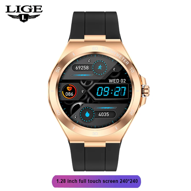 2022 LIGE 1.28-inch Smart Watch Men Heart rate ECG Monitor Sport IP67 Waterproof Watches Real-time Weather men women Smartwatch 