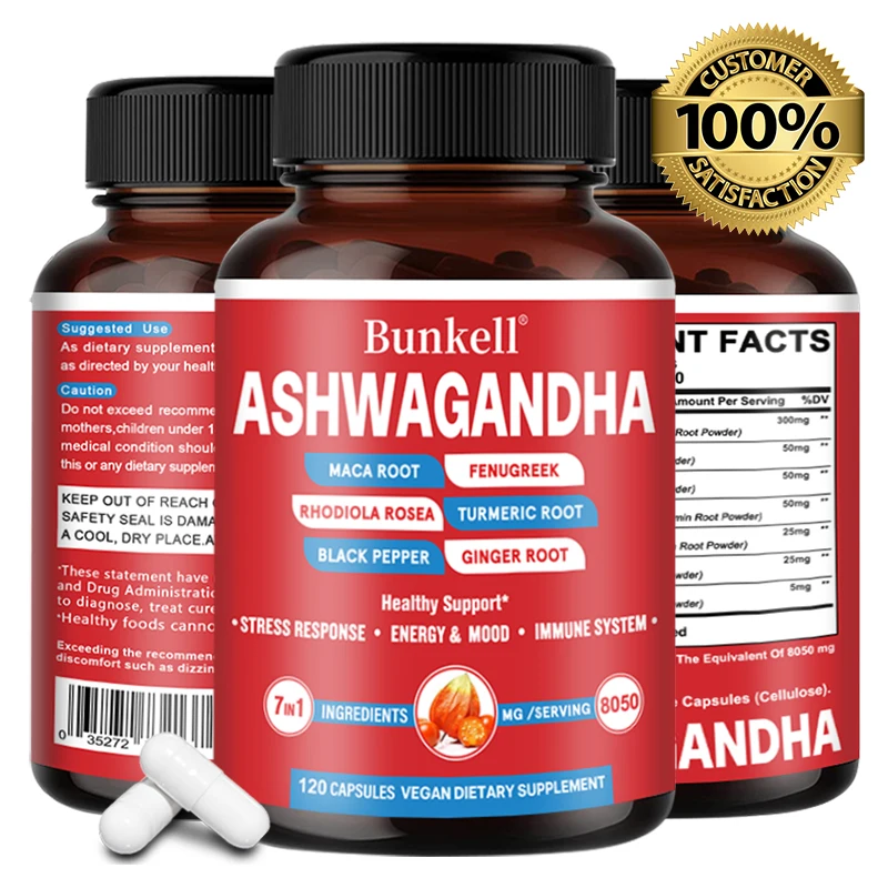 KSM-66 Organic Ashwagandha Capsules with Maca Turmeric Non-GMO Vegan Premium Formula Health Supplement ashwagandha supplement