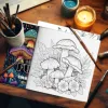 Fungi Coloring Book 24 Page Adult Picture Books Gift For Birthday Party Relieve Stress Kill Time Graffiti Painting Drawing Art 3