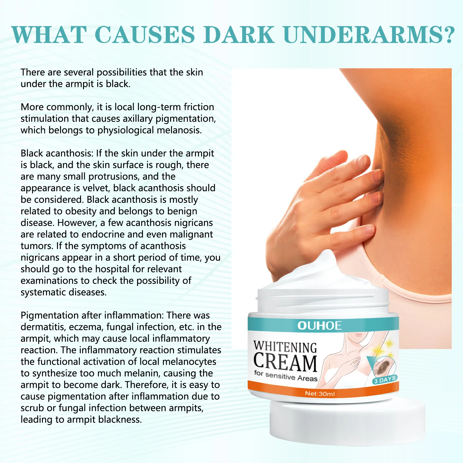 Whitening Cream Private Parts Underarm Bleaching Butt Knee Brighten Inner Thigh Intimate Area Dark Remove Melanin Lighten Lotion 4