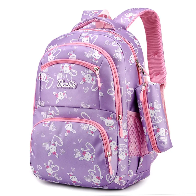 

Girls School Bag Children's Kawaii Oxford Cloth Two-piece Pen Bag Cartoon Zipper Book Backpack Thin Light Fashion Shoulder Bag