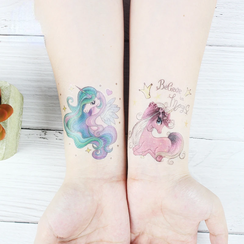 

15Pc Waterproof And Fresh Children's Tattoos Stickers Fun Unicorn Cartoon Animal Temporary Tattoo Stickers Size:75*80mm