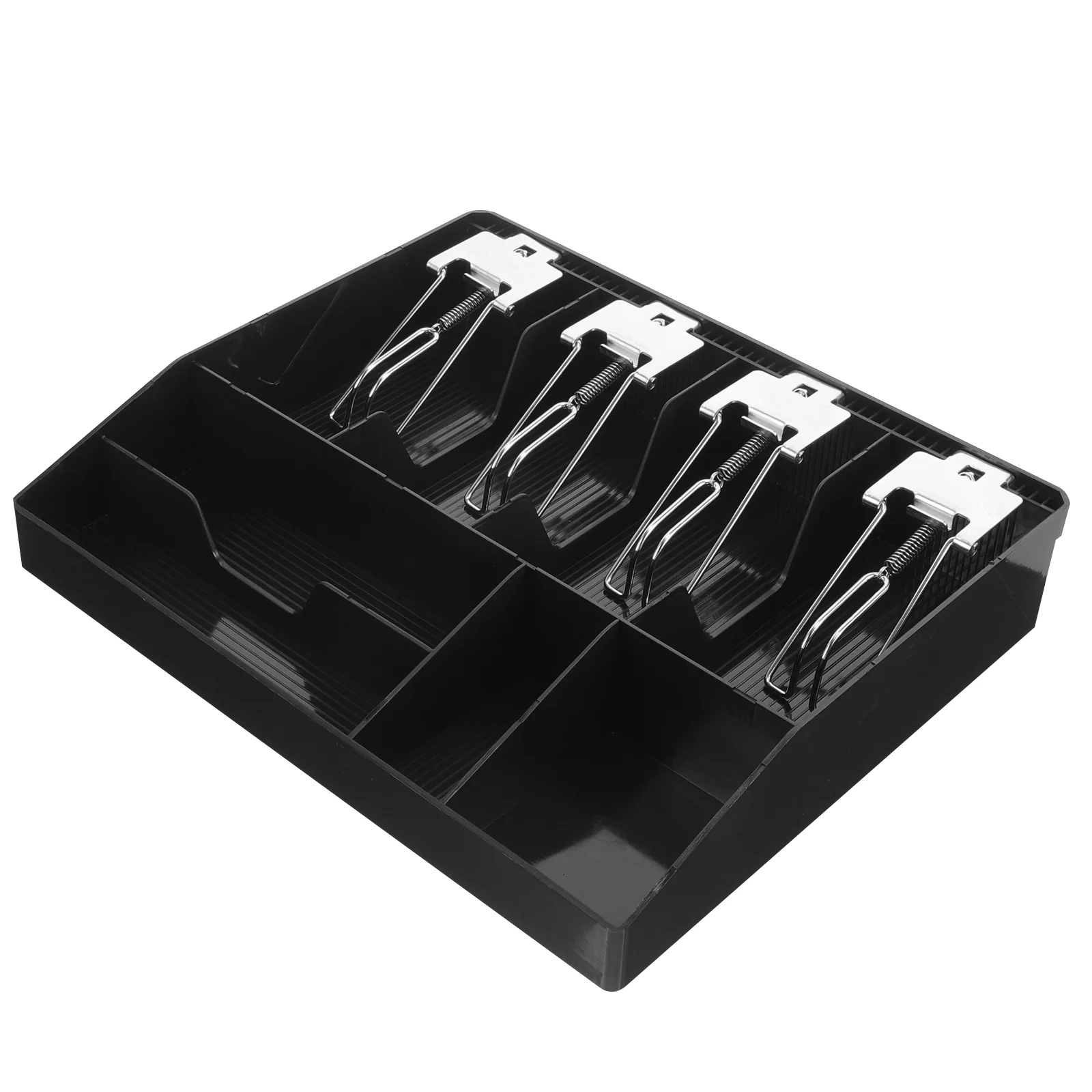 

Multi-gird Cash Drawer Tray Coin Money Drawer Cashier Box Money Organizer with Clip