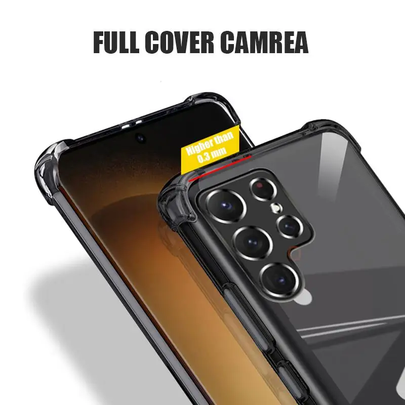 Shockproof Black Transparent Silicone Back Cover