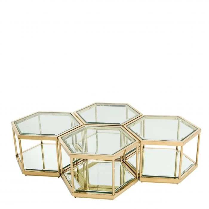 modern luxury mdf glass nesting stainless steel glass top cheap home goods coffee table