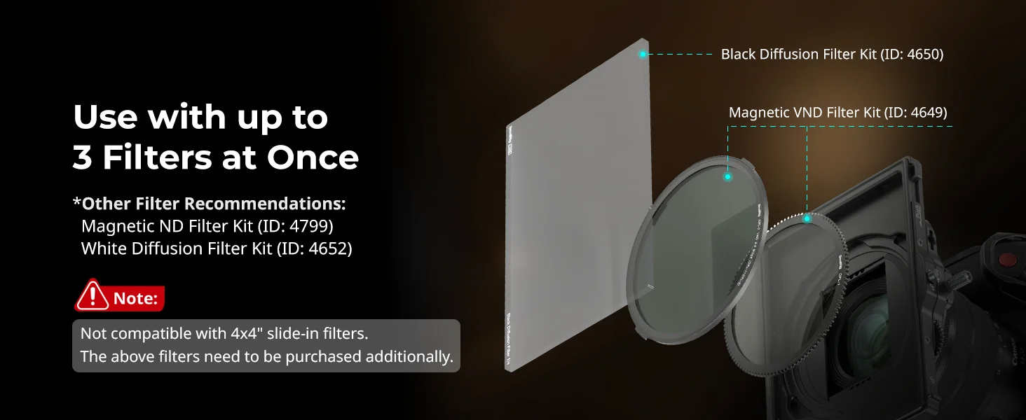 SmallRig LITE Matte Box mit verstellbarer Klemme, DSLR Matte Box mit Fiber Top Flag für 4x5,65 Filter/Rundfilter -4409 – Detail 6