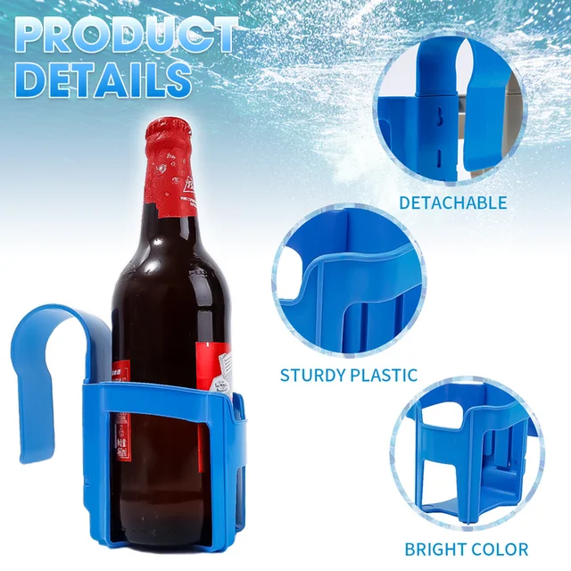 Medence Melletti Kupa Tartó A Föld Feletti Medencékhez No-Kiömlés Erős Ital Sörpolc Állvány Az Uszoda Oldalához - Image 2