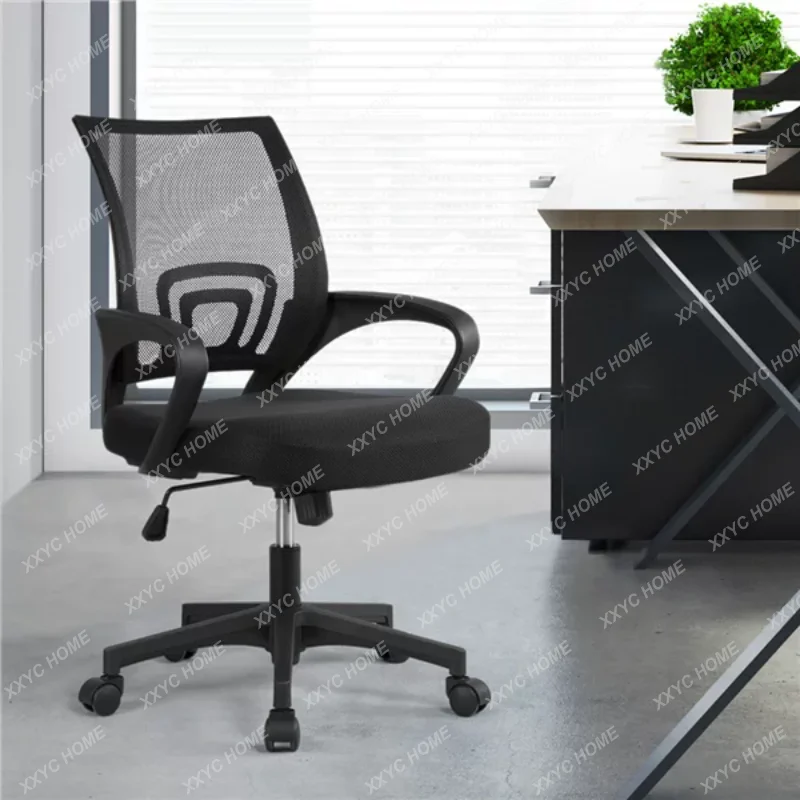 Smile Mart Adjustable Mid Back Mesh Swivel Office Chair with Armrests, Black office furniture  office chairs adjustable mid back mesh swivel office chair with armrests black computer armchair furniture chairs gaming cheap cushion