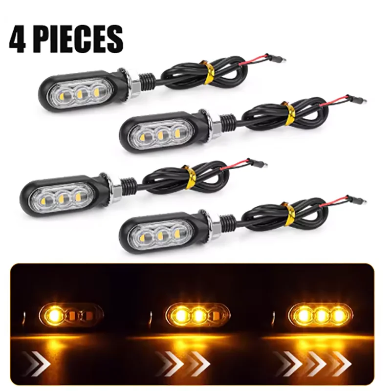 ตัวเลือกสินค้า ไฟเลี้ยวจักรยานยนต์ 3 ดวง สีเหลืองอำพัน 12V