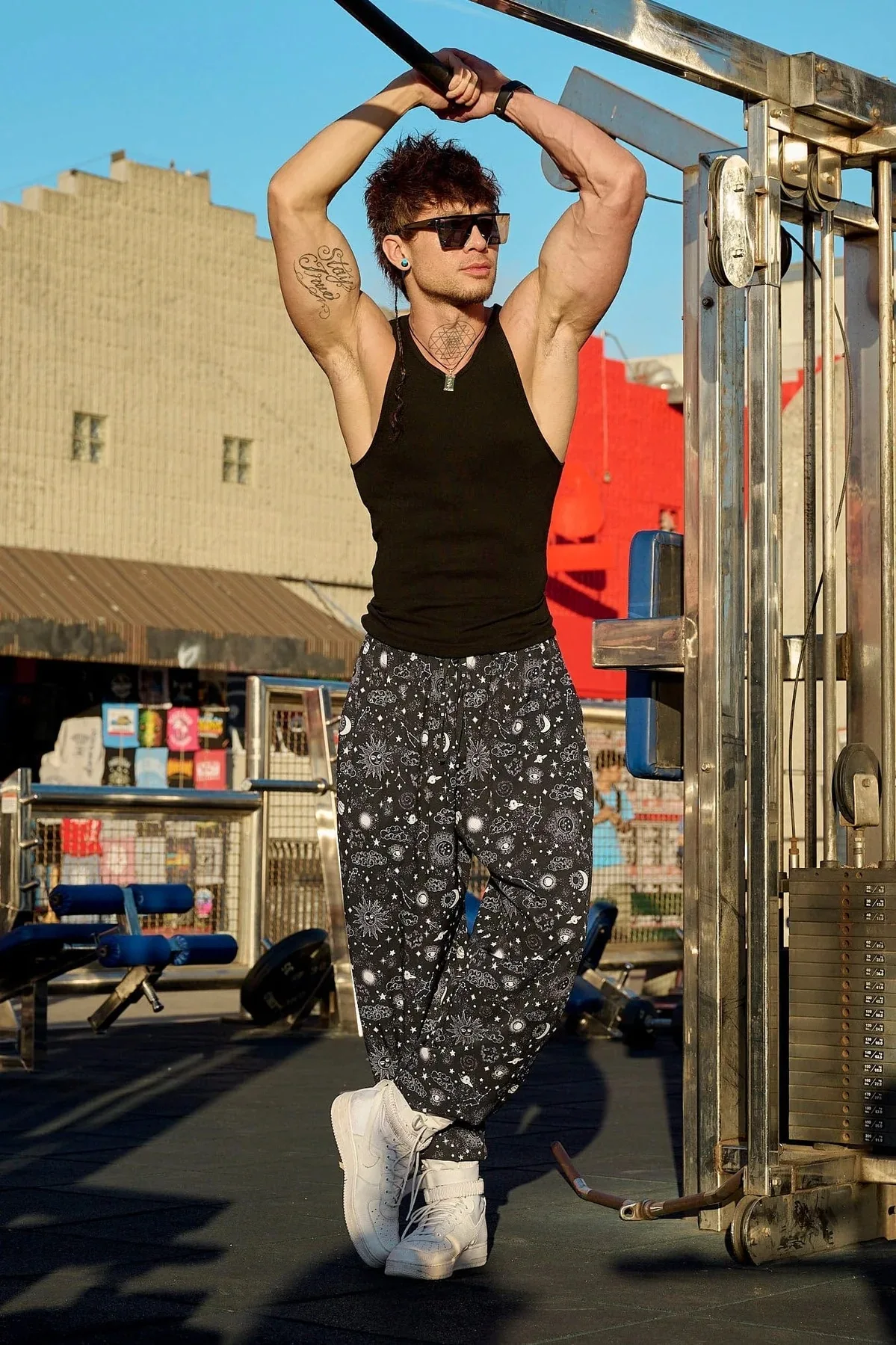 American Retro Thin Pants Men's Summer Breathable Quick Drying Loose Sports Pants Fitness Casual Digital Printed Pants 6