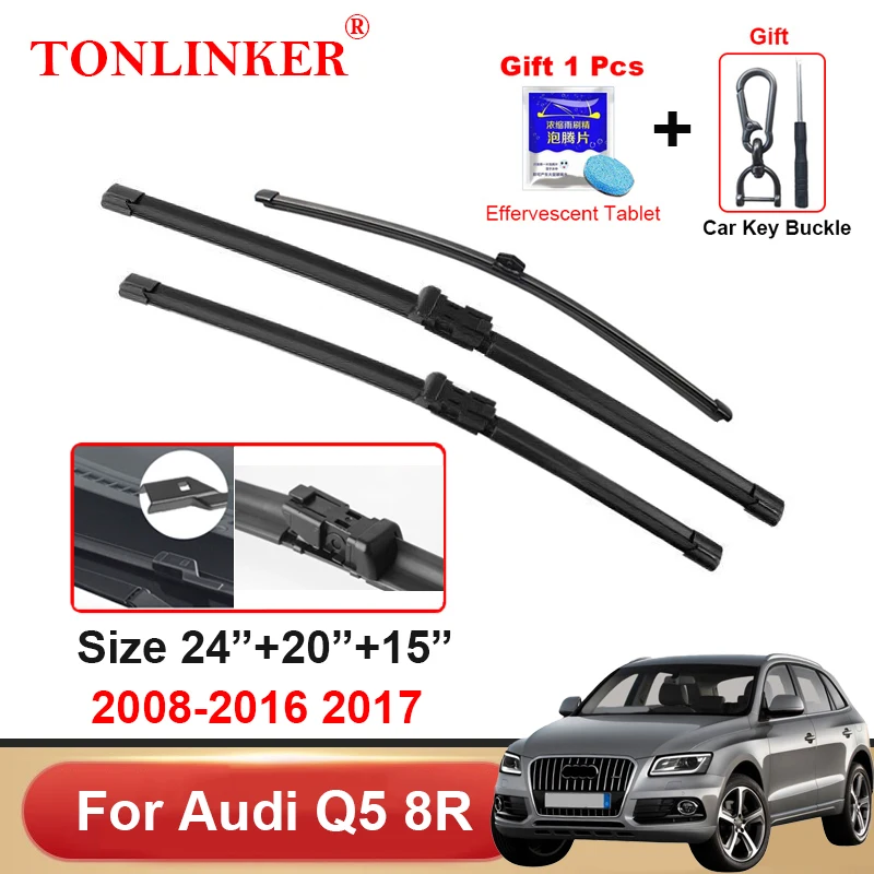 

TONLINKER Car Wiper Blades For Audi Q5 8R 2008-2014 2015 2016 2017 Car Accessories Front Rear Windscreen Wiper Blade Brushes