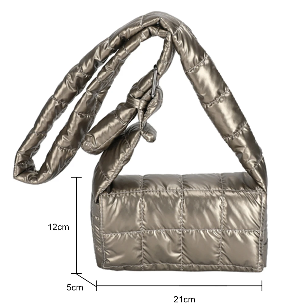 Nylon Crossbody Bag for Women Autumn Winter Quilted Shoulder Bag Fashion Cotton Padded Handbags Purse Travel Casual Shopping