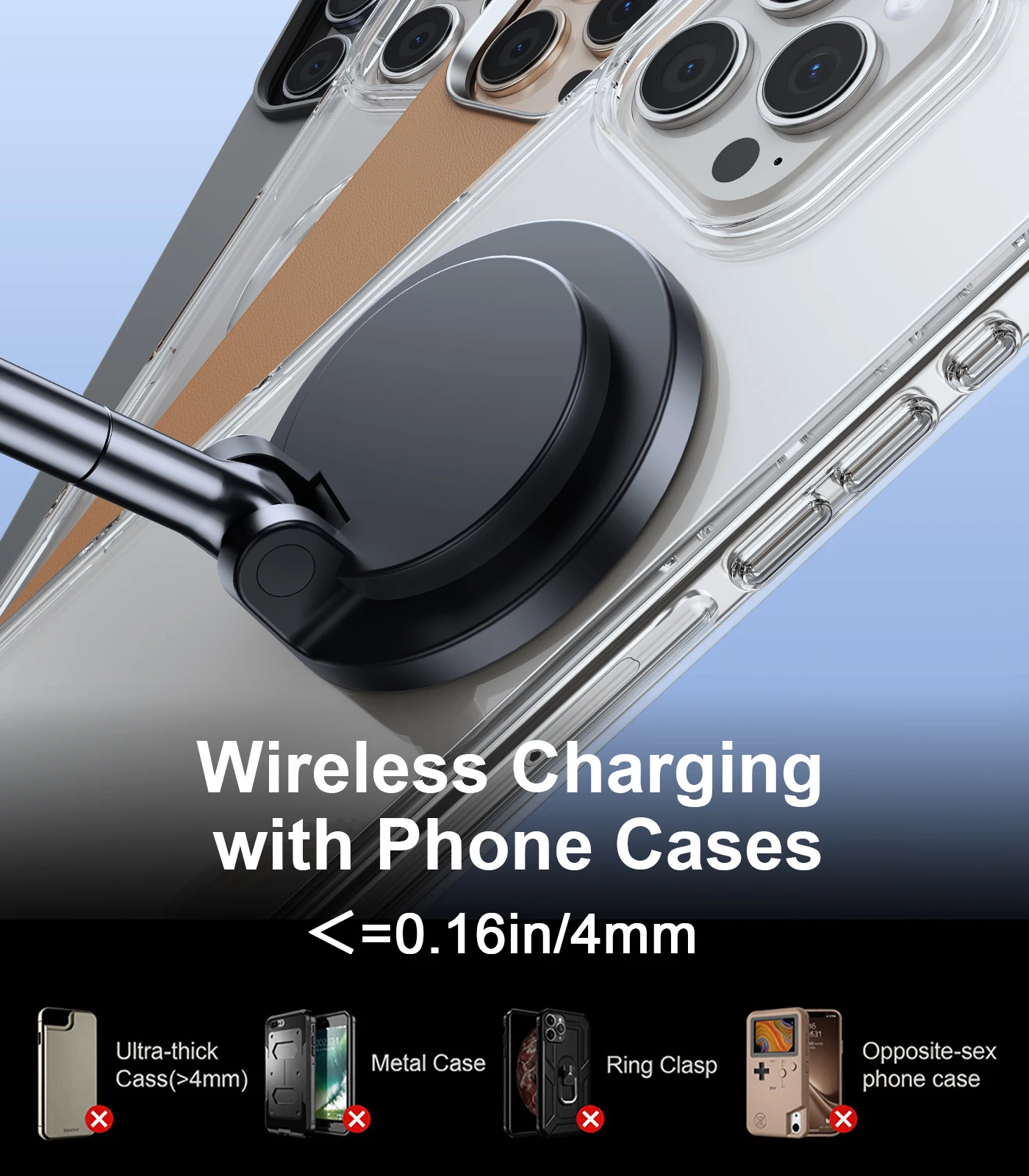 Eary Wireless Car 15W Fast Charger Suction Cup Phone Holder Stand Magnetic Car Mount Dashboard Magsafe Fit for iPhone Samsung HW