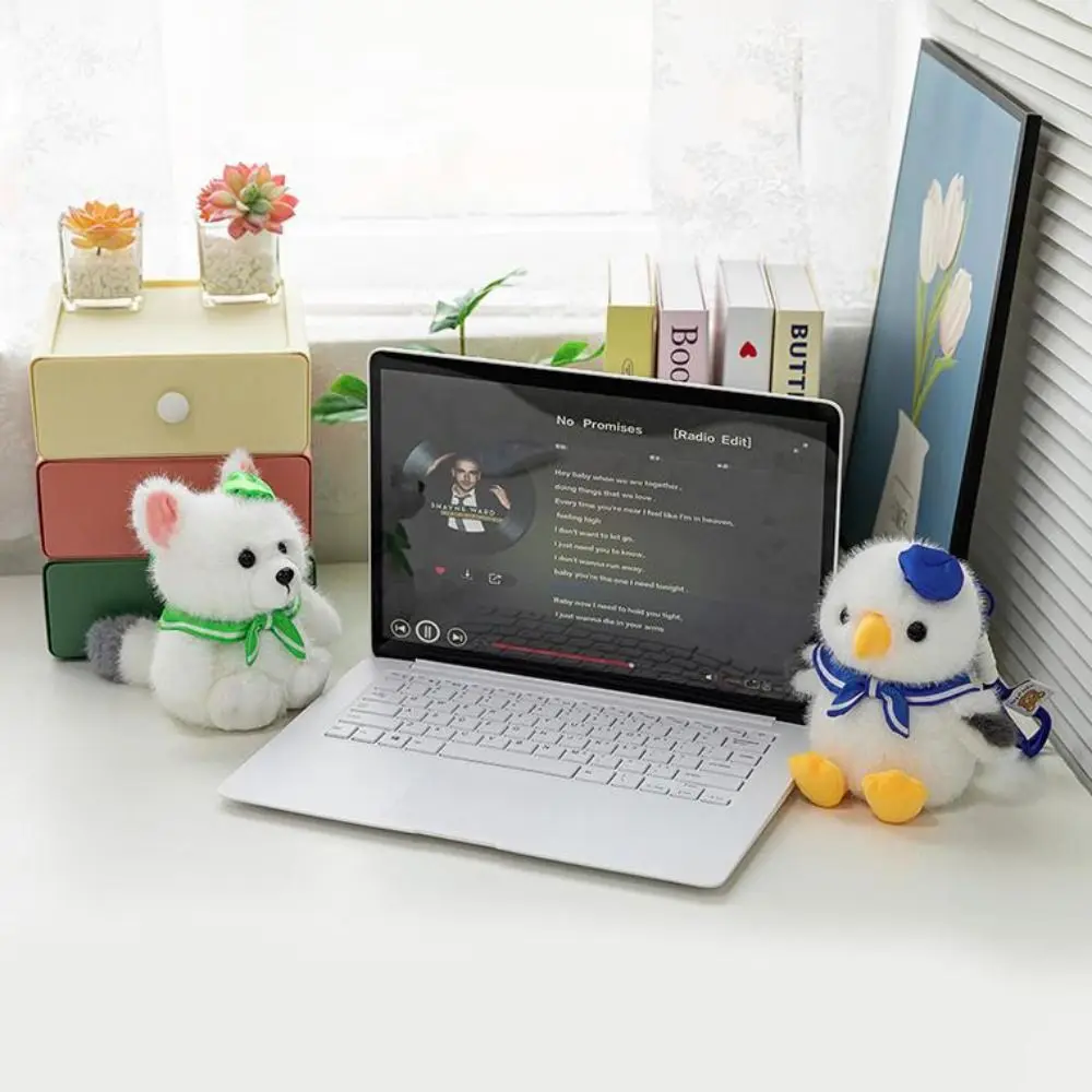 Interactive Simulation Seagull Plush Keychain Handmade Collection Seagull Doll Stuffed Toys Cartoon Soft