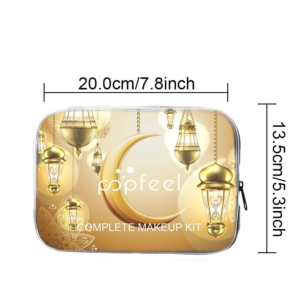 POPFEEL Festival Makeup Gift Set All-in-One Reusable Cosmetic Collection Eyeshadow Foundation Corban Gift for Girls Women