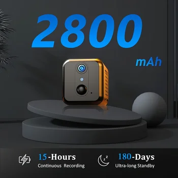 3MP HD Wifi surveillance camera, mini wireless PIR motion detection, night vision, two-way audio, 2800 mah safe battery 3